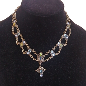 Vintage Mary DiMarco Necklace Blue and Green Stones